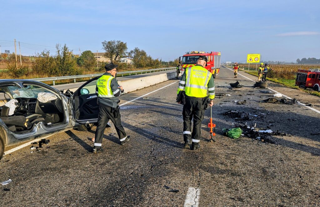 Accidente circulación colisión frontal en la provincia de Huesca