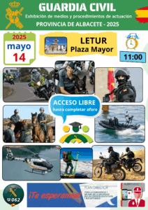 La Guardia Civil de Albacete realizará una exhibición de medios humanos y materiales en Letur