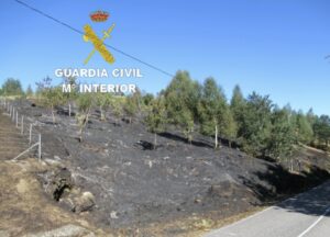 La Guardia Civil investiga a dos personas por un presunto delito de incendio forestal en Fornelos de Montes