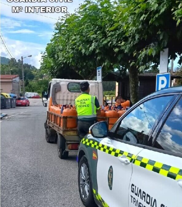 La Guardia Civil intercepta a un conductor de mercancias peligrosas, que  conducía un camión cargado de bombonas de butano y  da positivo indiciario en drogas