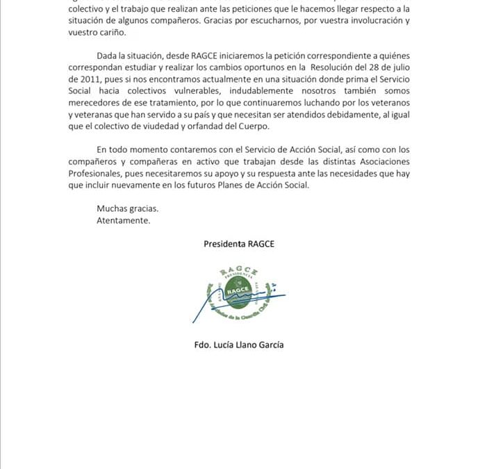 COMUNICADO RAGCE ACCION SOCIAL 2021