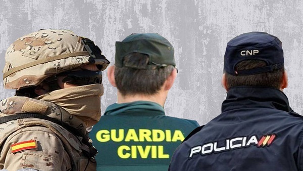 guardia civil policia y militares